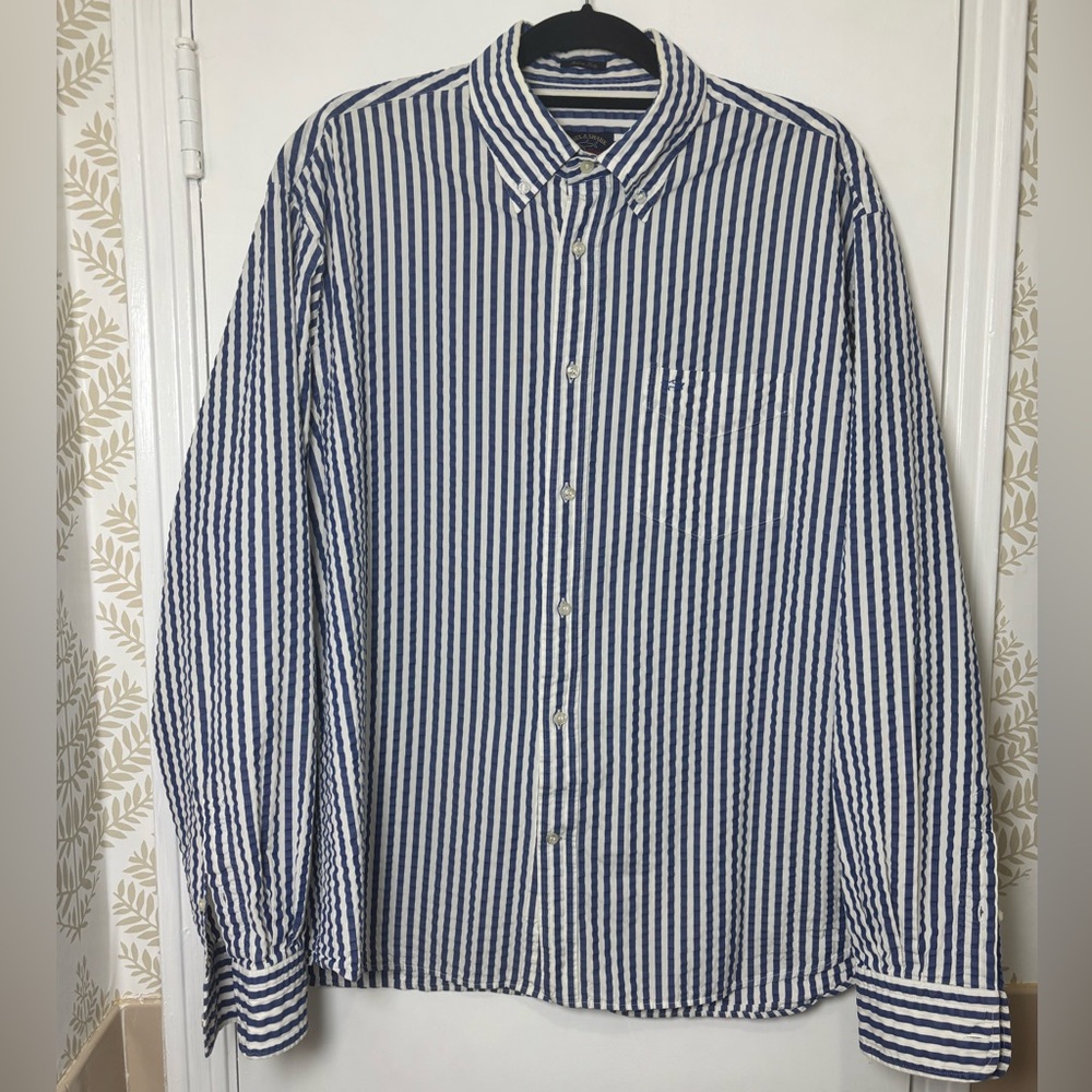 Paul & Shark Navy and White Striped Shirt